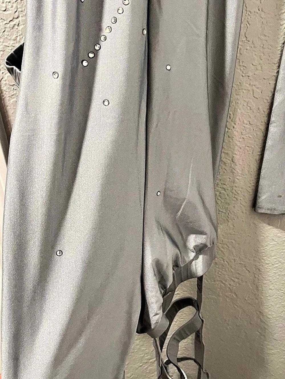 DANCE - “Pluto” Custom Gray Rhinestone Jumpsuit With Silver Swarovski Crystal - Picture 6 of 7